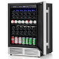 140L 190 Cans Freestanding Wine Cooler with Reversible Door
