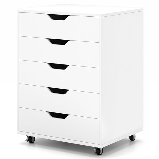 5 Drawer Chest with Lockable Wheels for Home Office