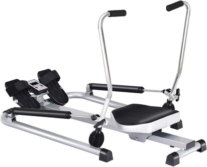 Hydraulic Rowing Machine with LCD Monitor for Home Gym