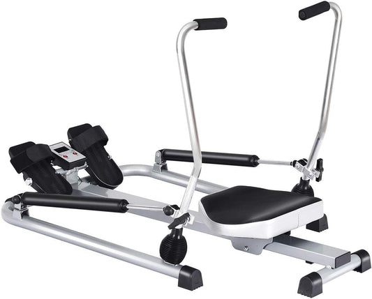 Hydraulic Rowing Machine with LCD Monitor for Home Gym
