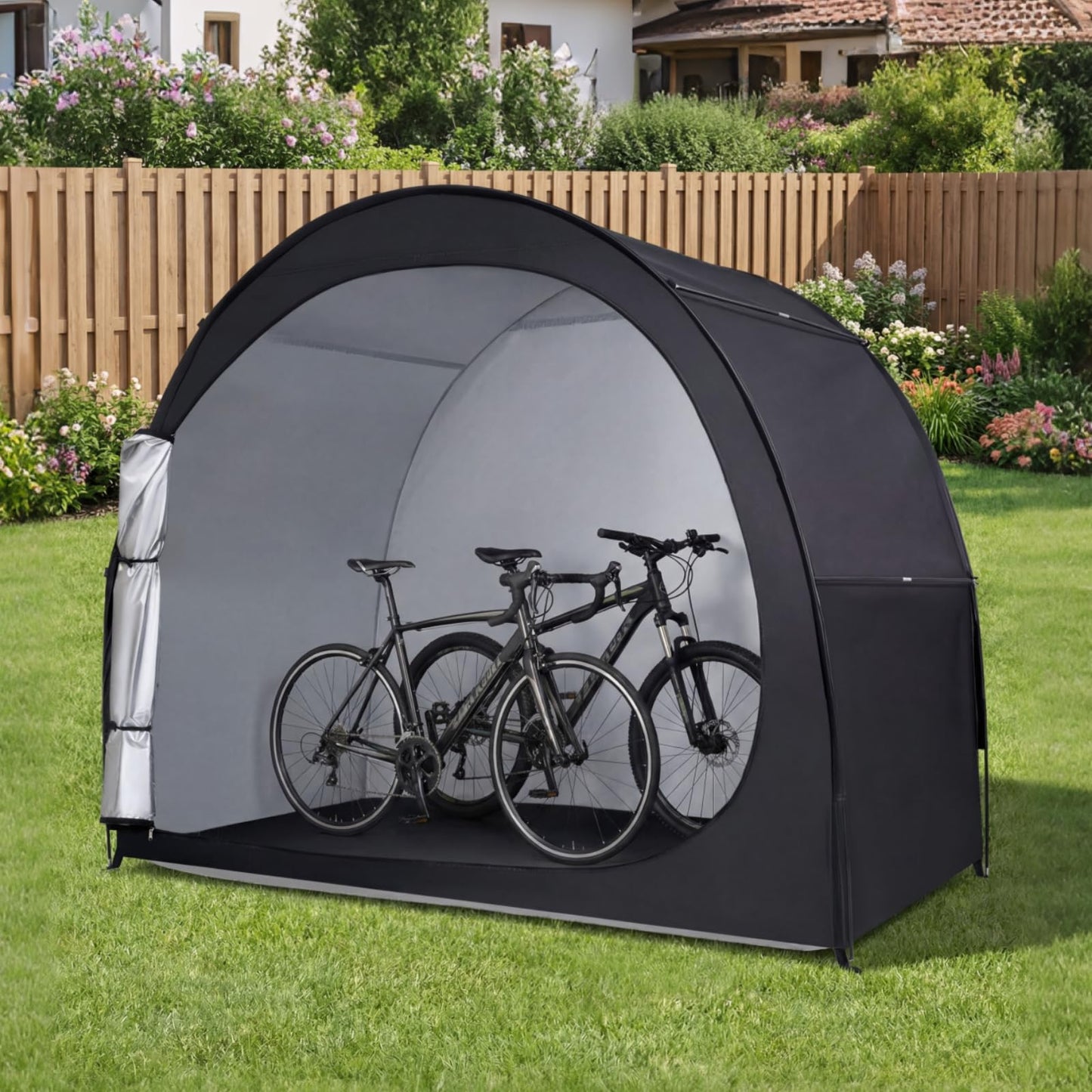 GiantexUK Bike Storage Tent, Outdoor Bicycle Shed Shelter with Waterproof 210D Oxford Fabric