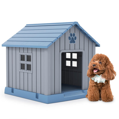 Plastic Dog House with Air Vents and Elevated Floor