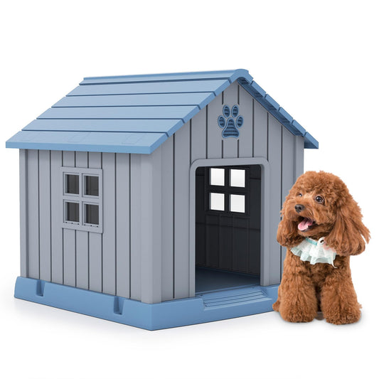 Plastic Dog House with Air Vents and Elevated Floor