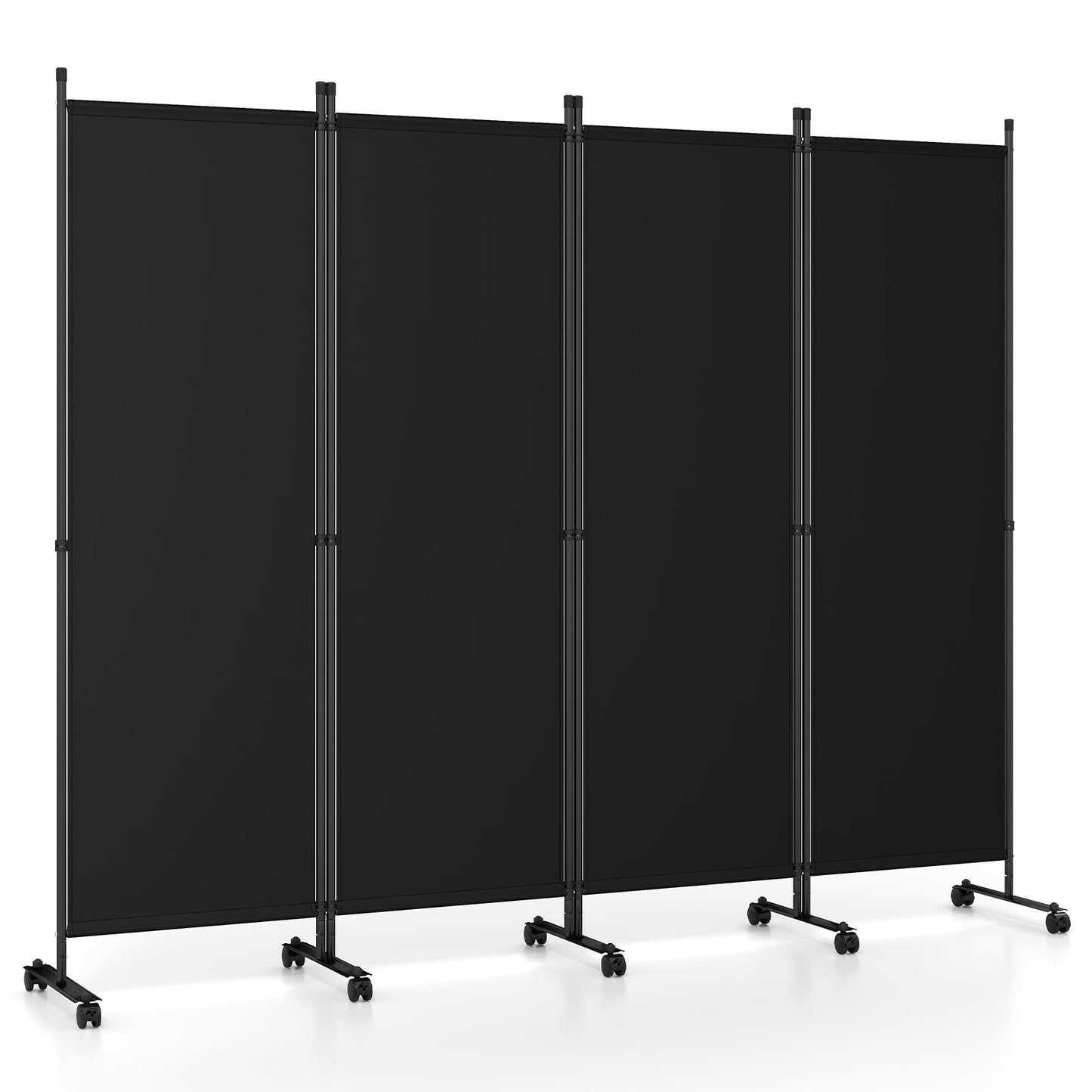 4/6-Panel Folding Room Divider with Wheels