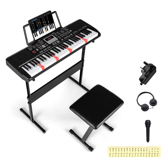 61 Key Digital Piano Keyboard, Electric Piano with Adjustable Stand & Stool