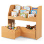 Kids Bookshelf, Storage Organizer with 2 Rolling Drawers
