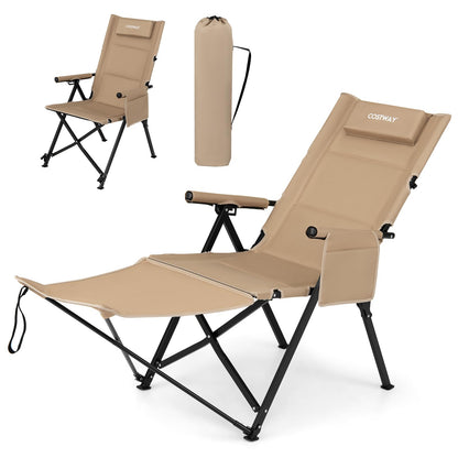 Adjustable Backrest, Storage Bag, Padded Pillow & Side Pocket