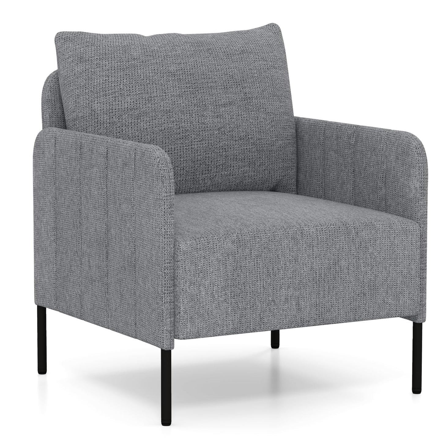Chenille Single Seat Sofa with Cushion and Adjustable Foot Pads