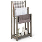 Freestanding Bathroom Towel Rail with Bottom Shelf and Anti-toppling Device