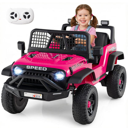 24V Kids Ride on Car with Remote Control, LED Lights, Horn