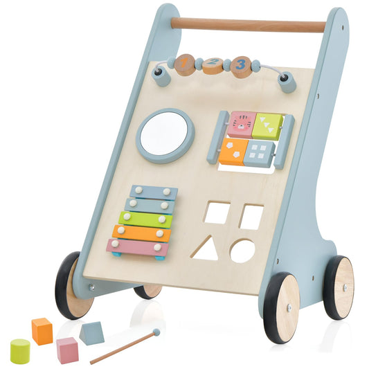 Toddler Push Walker with Handle & Rubber Wheels