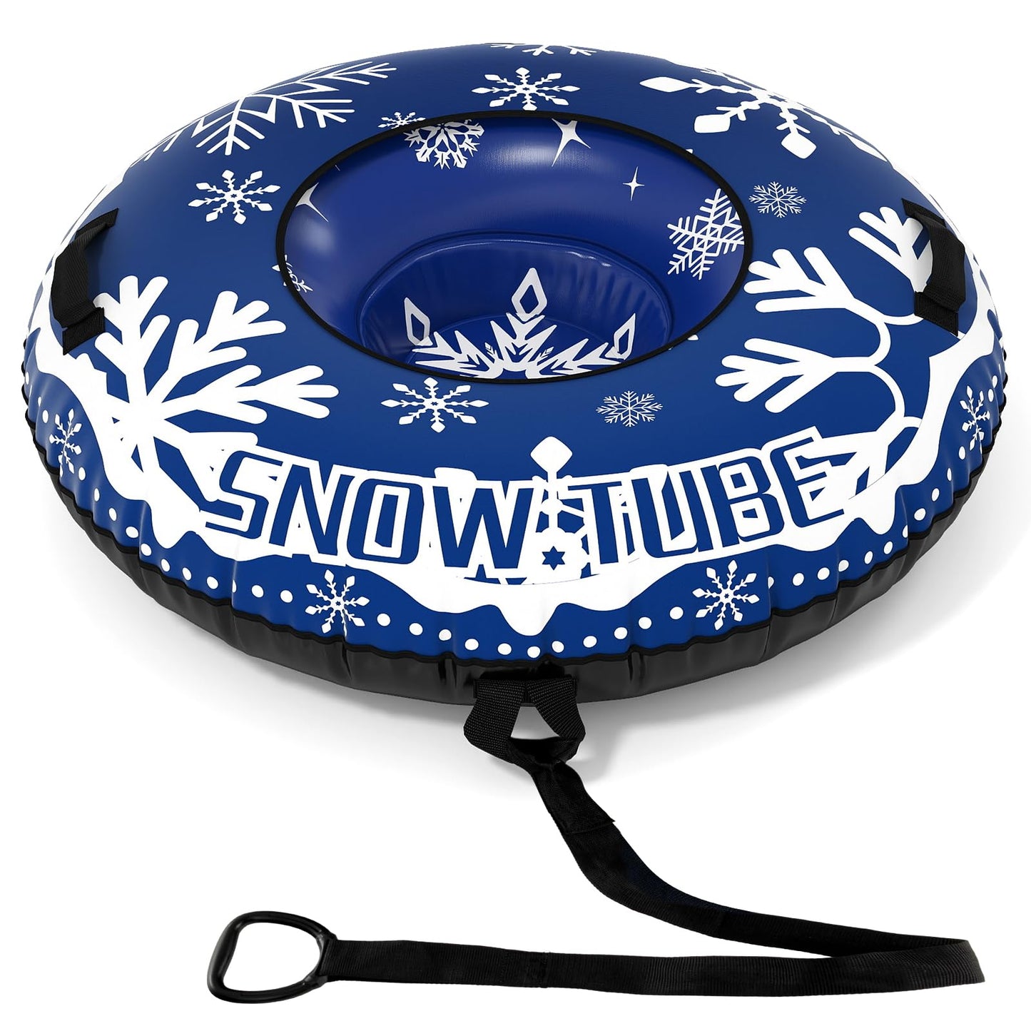 Inflatable Snow Tube, Heavy-Duty Sled Ski Tube with Handles