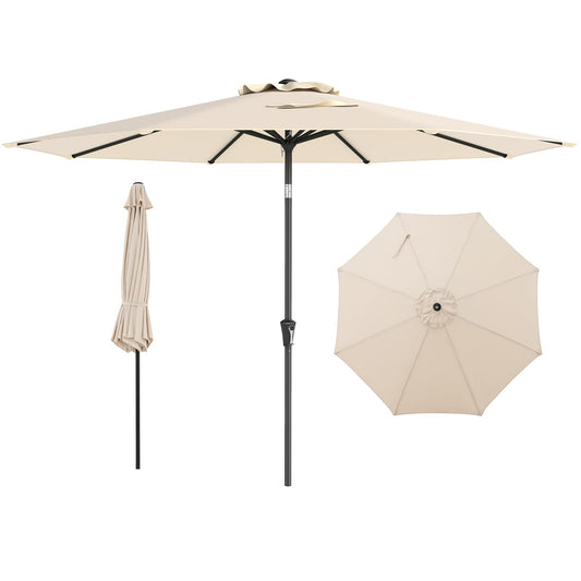 3M  Waterproof Garden Parasol with Tilt & Crank Handle