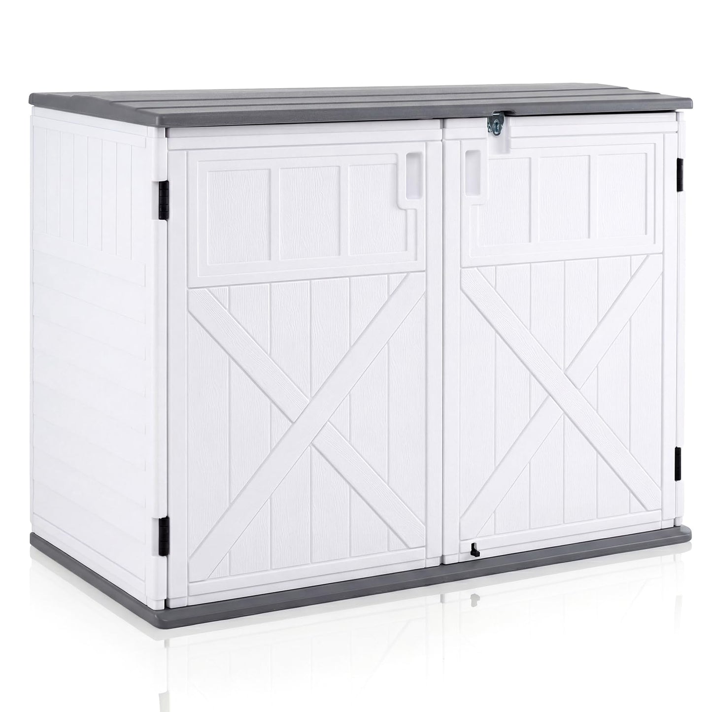 Outdoor Storage Box, All Weather Resistant Garden Shed with 3-Level Adjustable Shelf