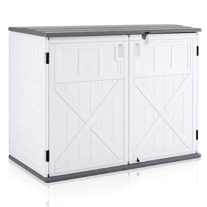 Outdoor Storage Box, All Weather Resistant Garden Shed with 3-Level Adjustable Shelf
