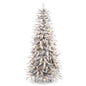 6 FT Artificial Christmas Tree, Flocked Hinged Xmas Tree