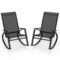 2 Pieces Outdoor Rocking Armchairs Relax Porch Rocker with Non-Slip Rubber Mats