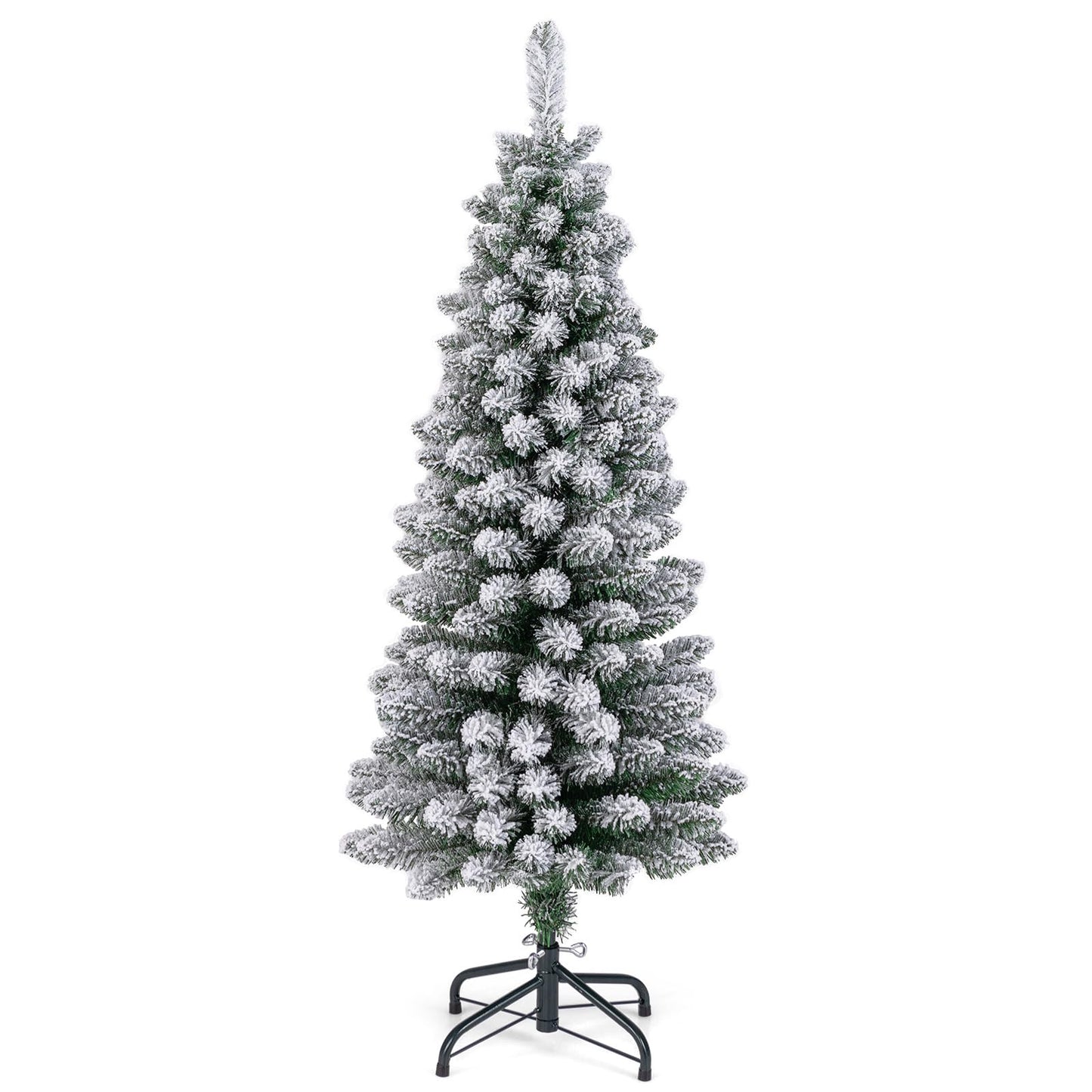 120/150 CM Snow Flocked Artificial Christmas Tree with 240/328 Branch Tips