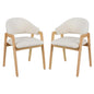 Dining Chairs Set of 2, Sherpa Fabric Upholstered Kitchen Chairs with Rubber Wood Frame