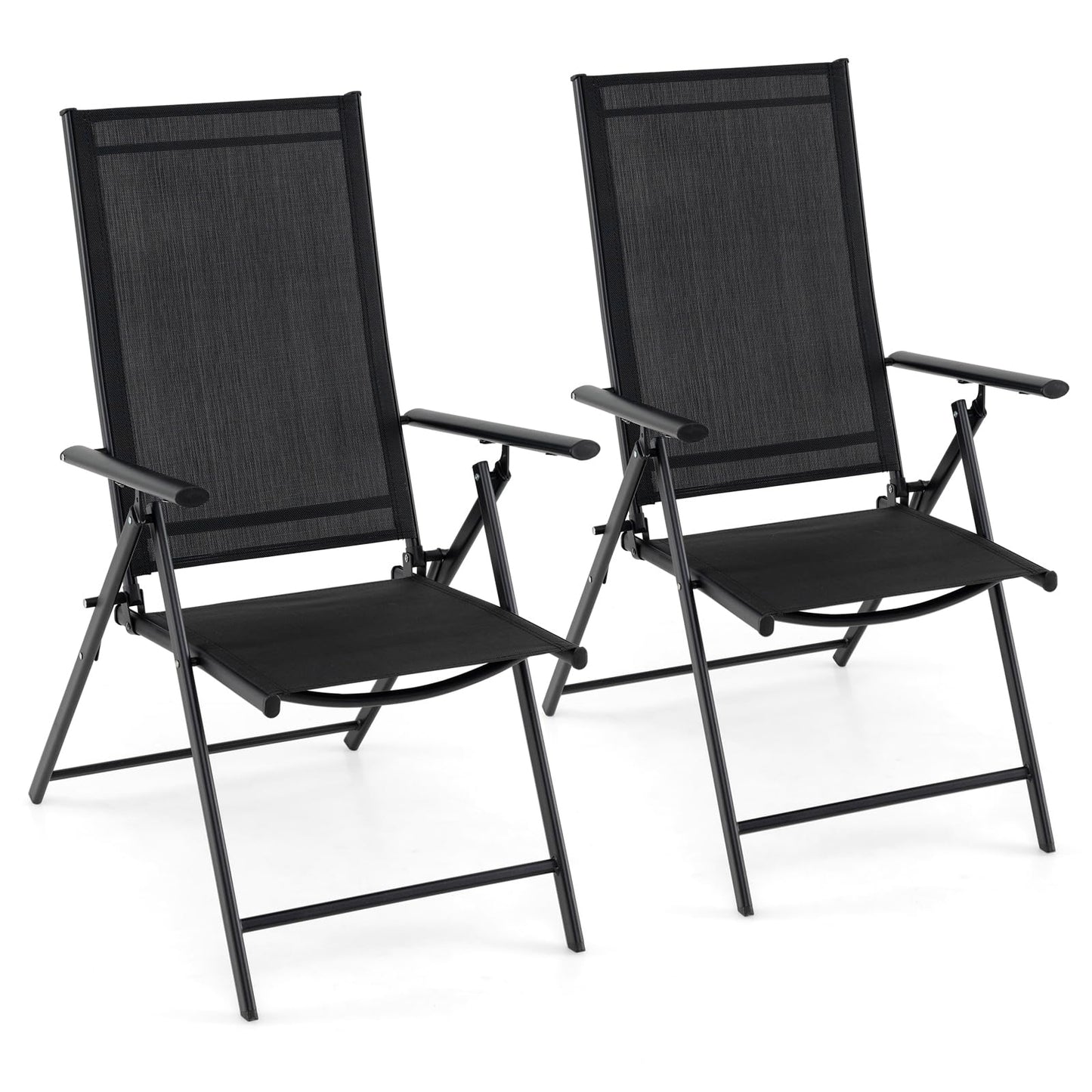 Folding Garden Chairs Set 2, Portable Outdoor Dining Chairs