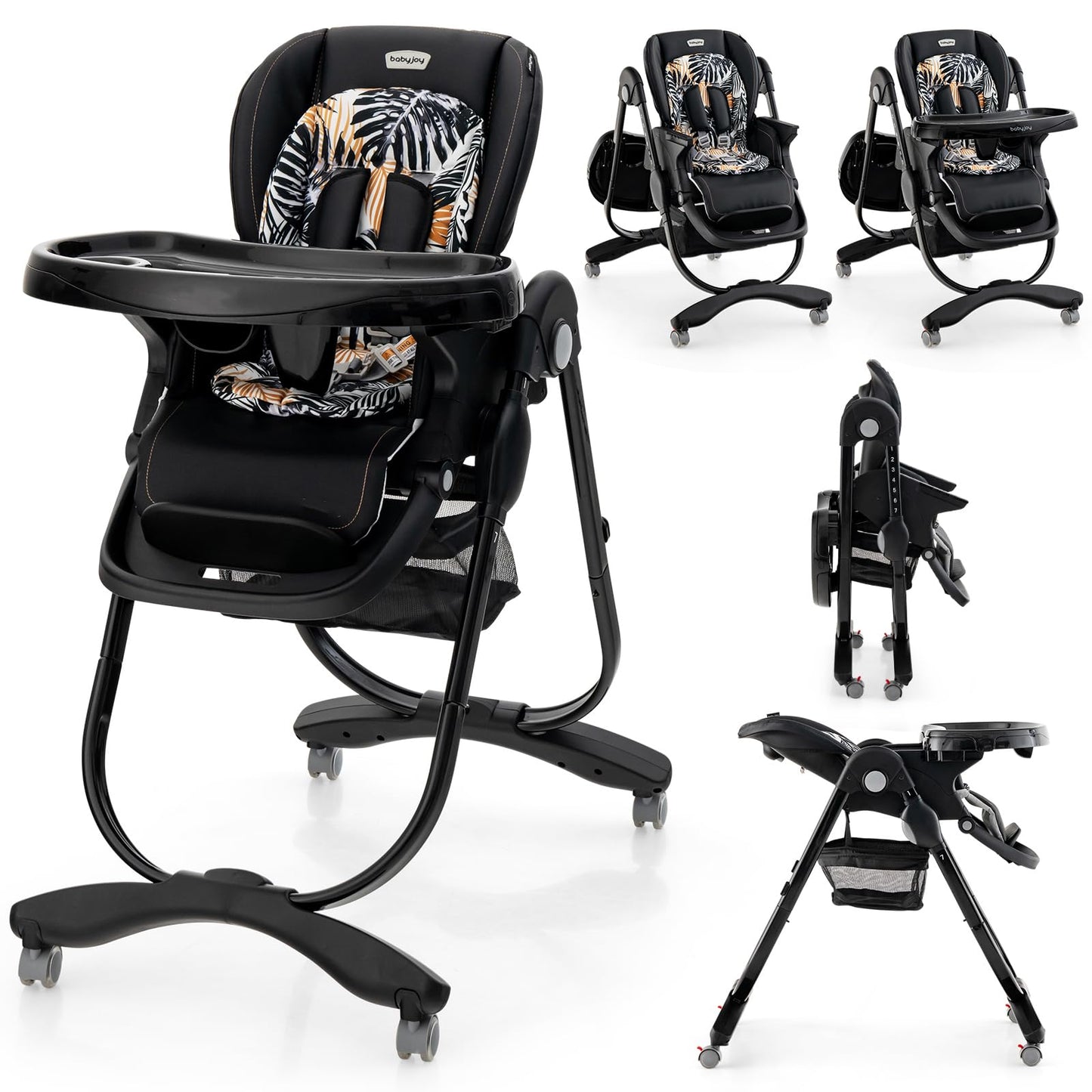 Adjustable & Folding Baby Highchair with Lockable Wheels