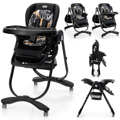 Adjustable & Folding Baby Highchair with Lockable Wheels
