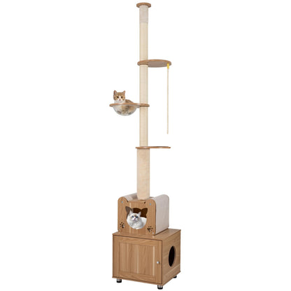 256-275 cm Adjustable Floor to Ceiling Cat Tree