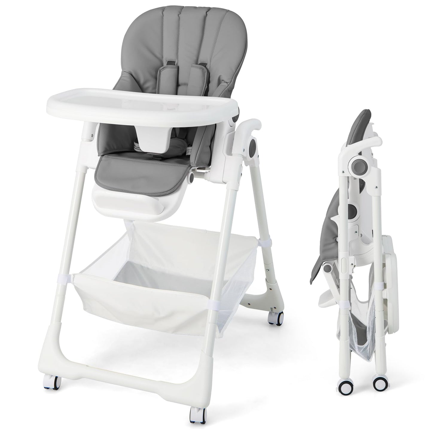 Adjustable Toddlers Highchair with Storage Basket