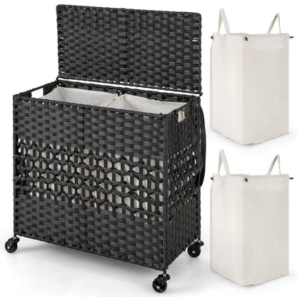 110L Collapsible Laundry Hamper Lid and Removable Liner Bag