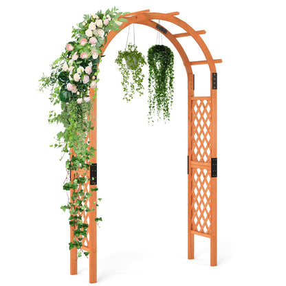235 cm Wooden Garden Arbor Solid Wood Trellis for Climbing Plants