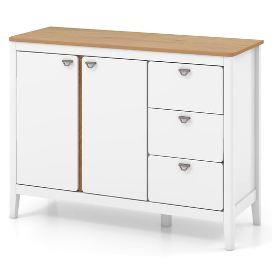 Buffet Cabinet with 2 Door and 3 Pull-out Drawers for Living Room