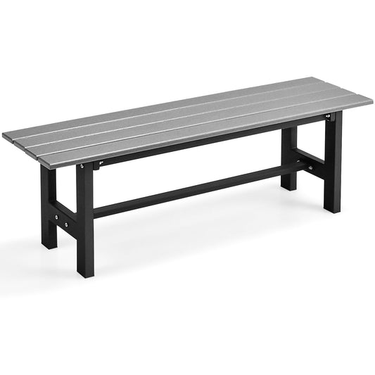 Metal Frame Outdoor Dining Bench Chair Leisure Porch Seating