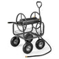 Garden Hose Reel Cart with 4 Wheels, Storage Basket & Crank Handle