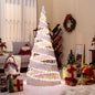 5FT Pre-lit Christmas Cone Tree with Warm White and White LED Lights