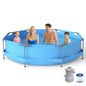 10/12 Feet Round Outdoor Framed Pool Set with Filter Pump
