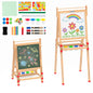 3-in-1 Kids Art Easel, Double-Sided Folding Wooden Easel