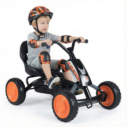 Kids Pedal Go Kart, Ride On Racer with 2-Position Seat