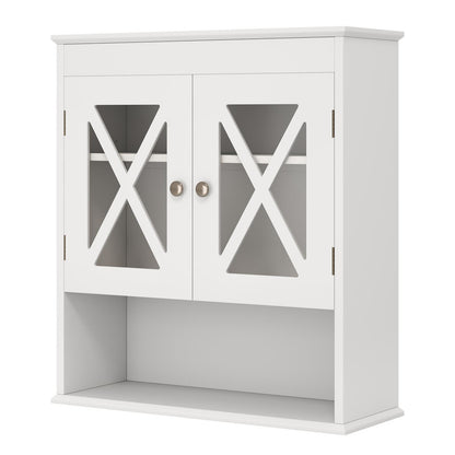 Wall Mounted Bathroom Cabinet with with 2 Acrylic Doors Medicine Cabinet