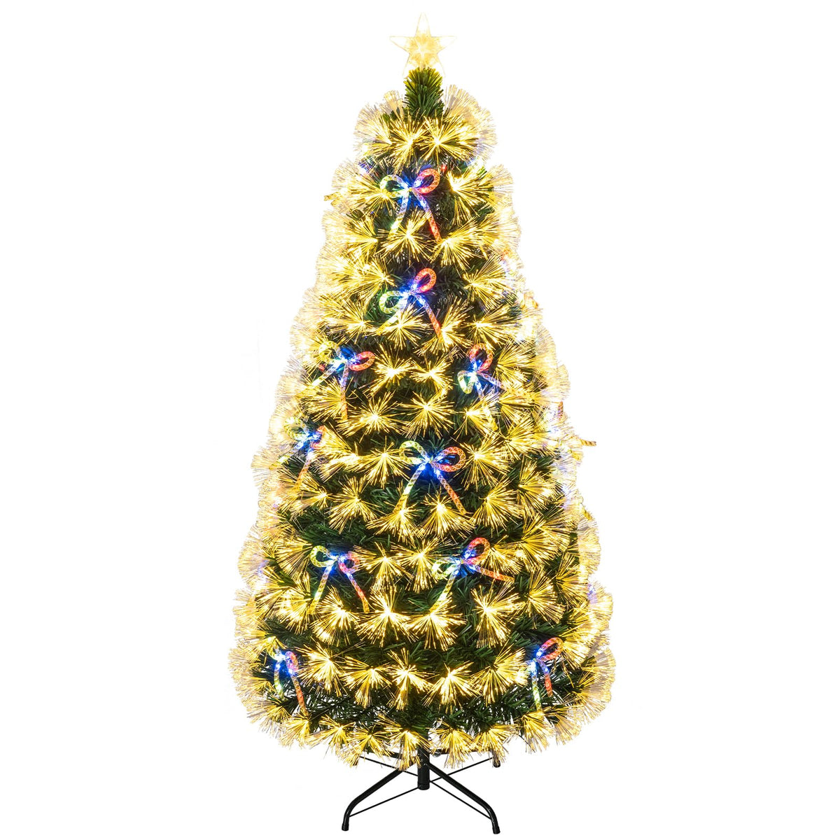 5FT Fiber Optic Christmas Tree, Pre-lit Artificial Xmas Tree