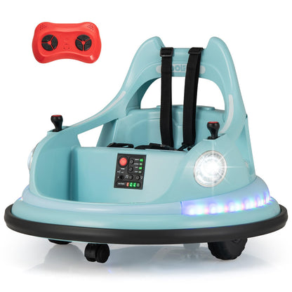 12V Kids Ride On Bumper Car with Dual Joysticks and 5 Light Effects