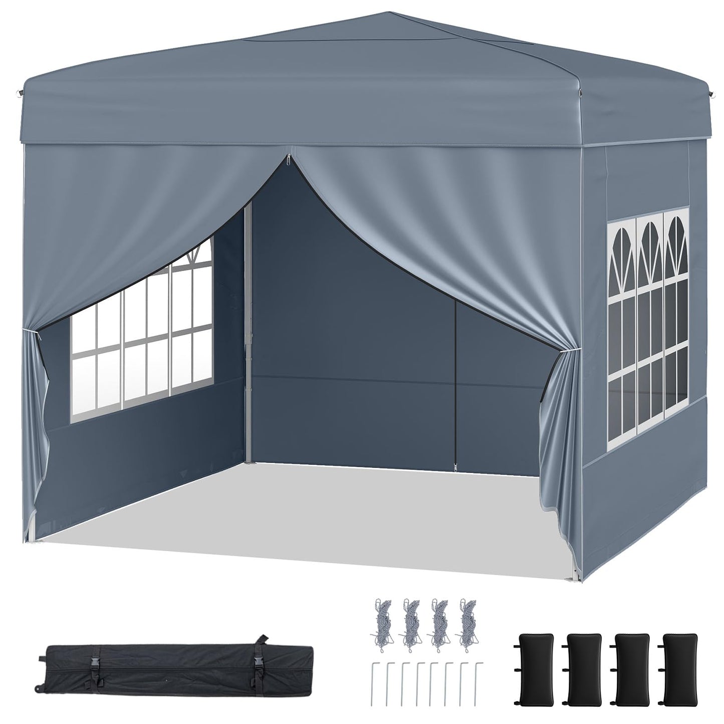 Pop up Gazebo, Outdoor Canopy Tent with 4 Removable Sidewall