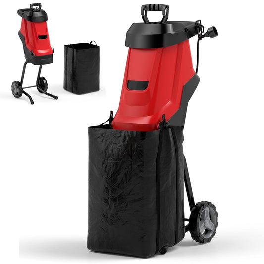 Garden Shredder, 1800W Electric Wood Chipper with 49L Collection Bag