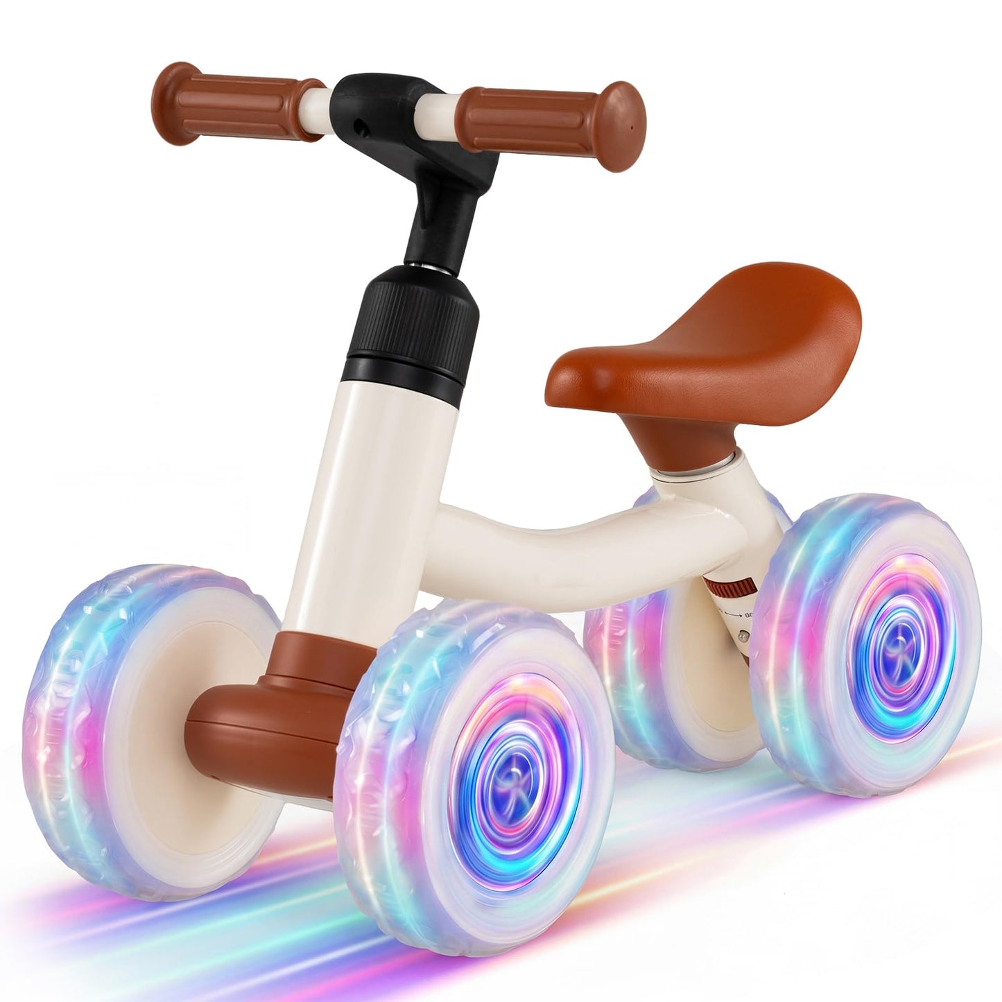 Baby Balance Bike, 4 Colorful Lighting Wheels Toddler Bikes with Adjustable Handlebar & Seat