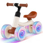Baby Balance Bike, 4 Colorful Lighting Wheels Toddler Bikes with Adjustable Handlebar & Seat