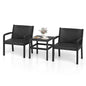 Rattan Furniture Set with 2 Armchair and Squire Side Table
