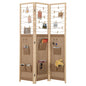 3 Panel Folding Room Divider with 8 Pockets