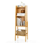 3 Tier Free Standing Tall Bamboo Bookshelf with Legs