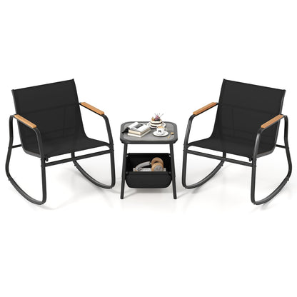 3-Piece Patio Bistro Set, Garden Furniture Set with Coffee Table and Chair