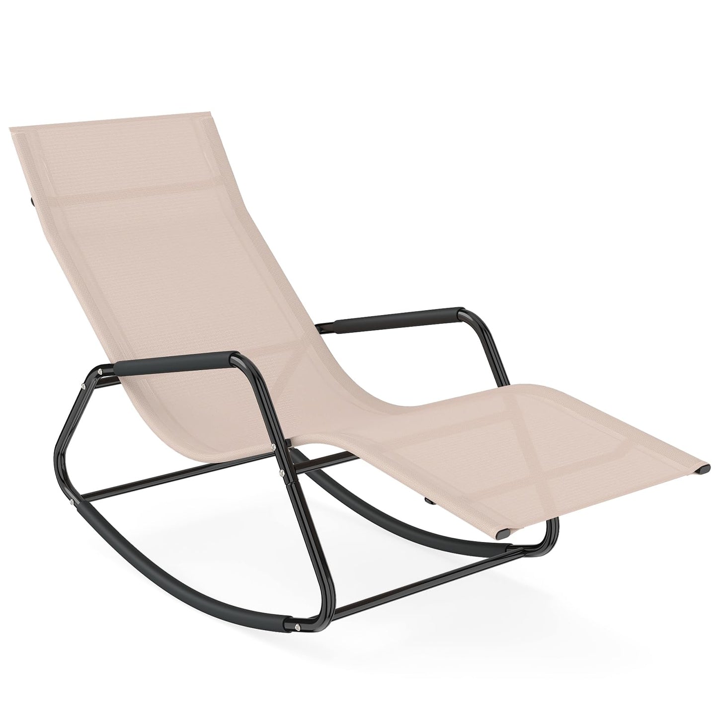 Rocking Sun Lounger, Zero Gravity Recliner Garden Rocking Chair with Armrests