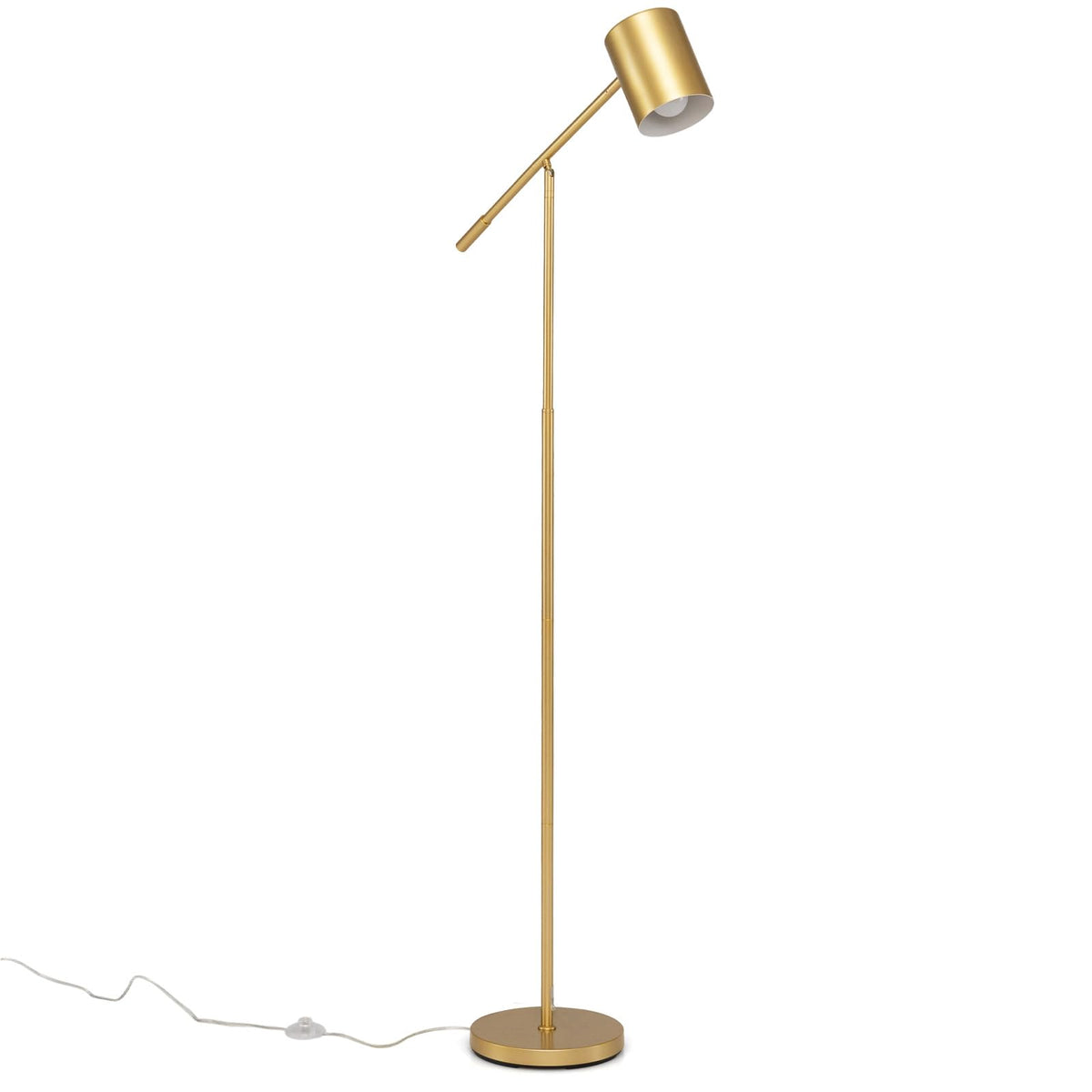 Metal Floor Lamp with Adjustable Height and Angle for Bedroom
